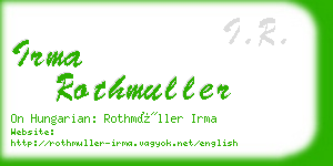 irma rothmuller business card